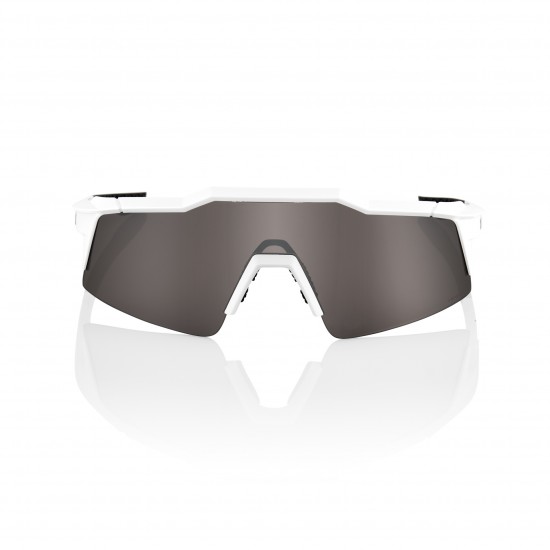 100% Speedcraft XS Sunglasses - Matte White/HiPER Silver