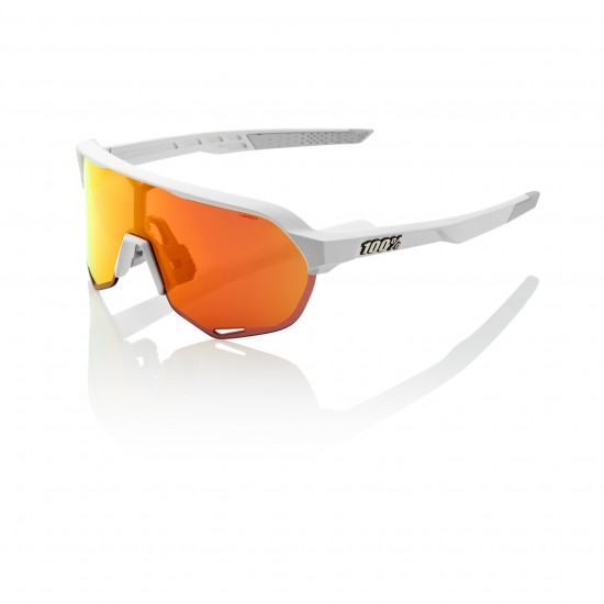 100% S2 Sunglasses - Soft Tact Off White/HiPER Red 