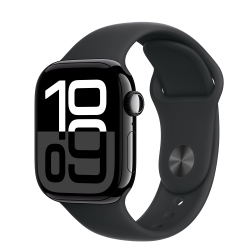 Apple Watch Series 10 GPS Jet Black Aluminium Case with Black Sport Band