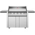 BeefEater 1600 Series Stainless Steel 5 Burner BBQ & Trolley w/ Side Burner, Cast Iron Burners & Grills